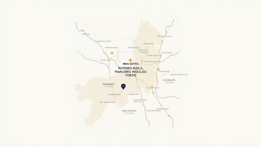 Waza Suites周辺の東京の地図